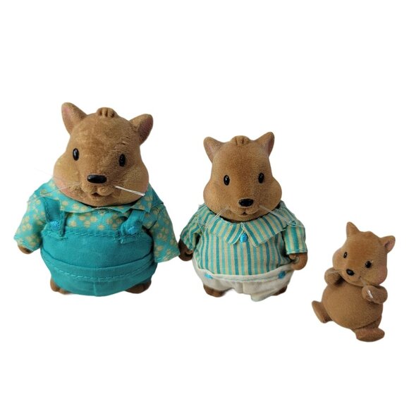 Li'l Woodzeez Bushytail Squirrel Family Father Son Baby Set of 3 No Tails READ - Picture 1 of 8
